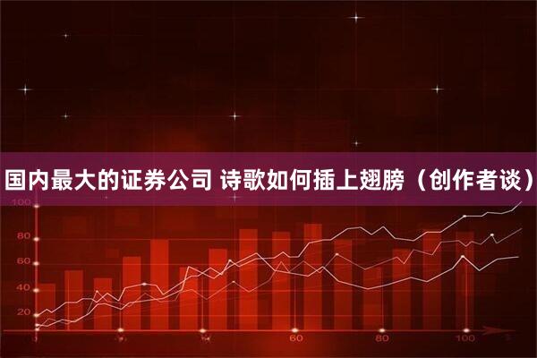 国内最大的证券公司 诗歌如何插上翅膀（创作者谈）